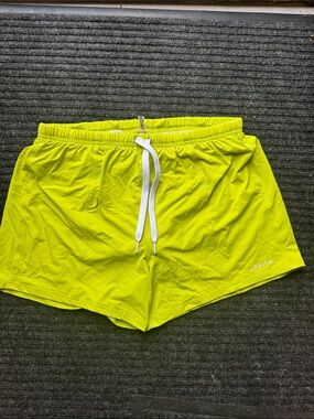 Charlie Men’s Neon Yellow Athletic Shorts with Drawstring